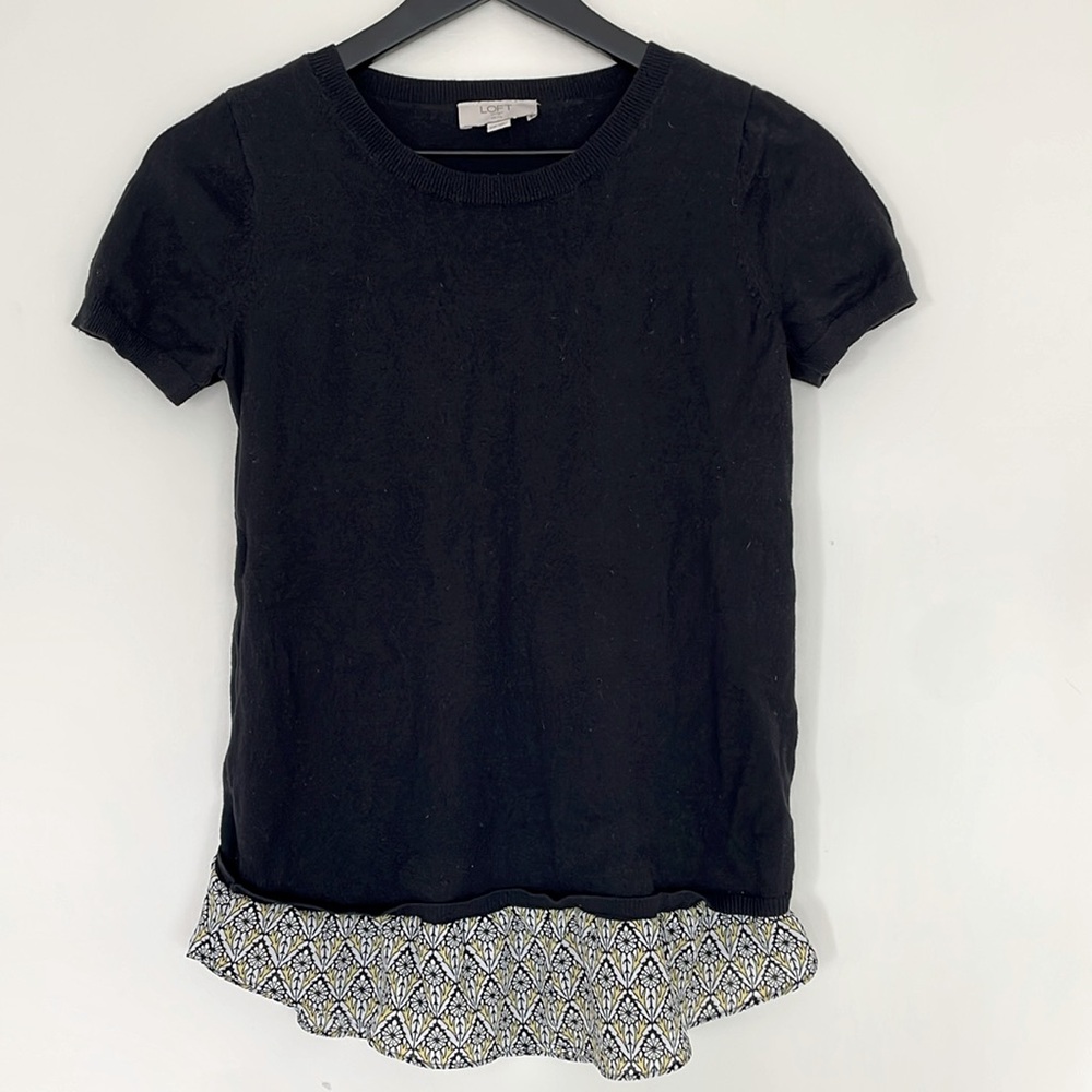 Loft black t shirt blouse